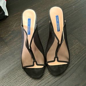 Stuart weitzman slide on sandal with mesh front